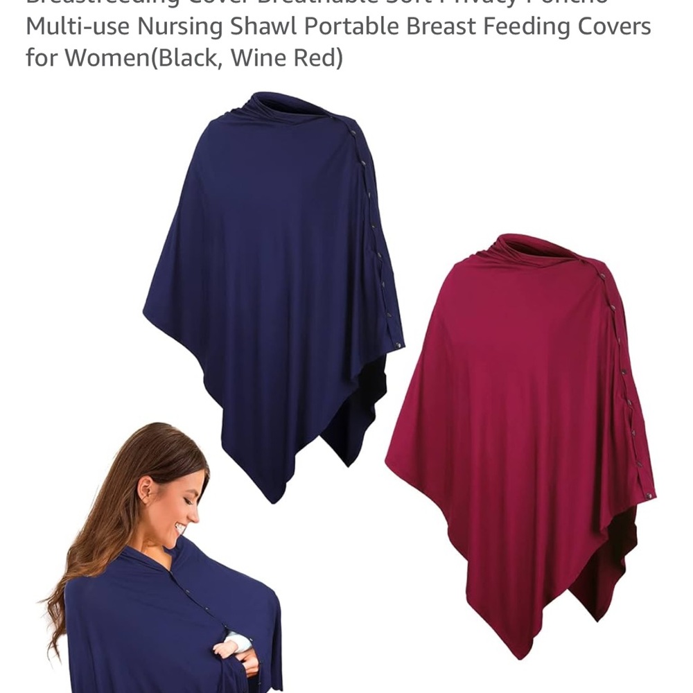Nursing Shawl Breastfeeding Covers in Black and Wine Red